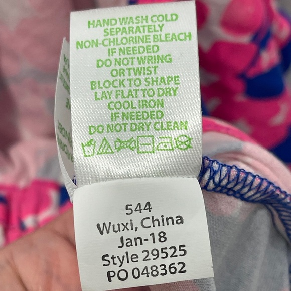 Lilly Pulitzer Meridian Strapless Midi Dress Ikat Blue Mocean Style 29525 Small - Picture 9 of 9